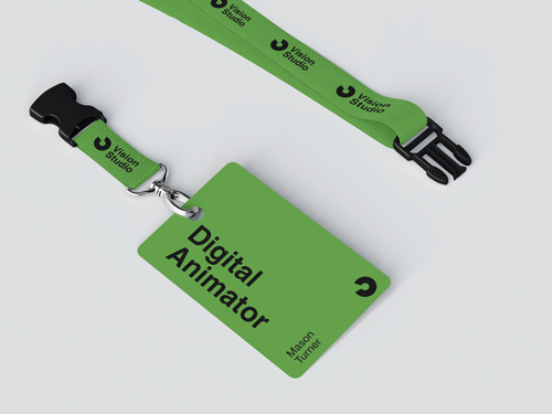 Badge et du cordon Vue de haut