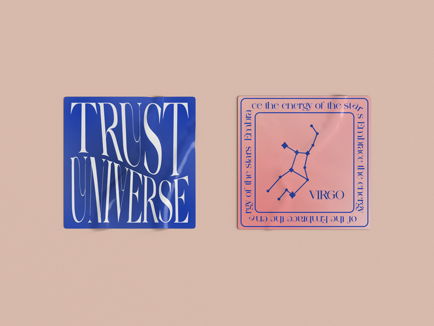 Квадратные стикеры, вид спереди