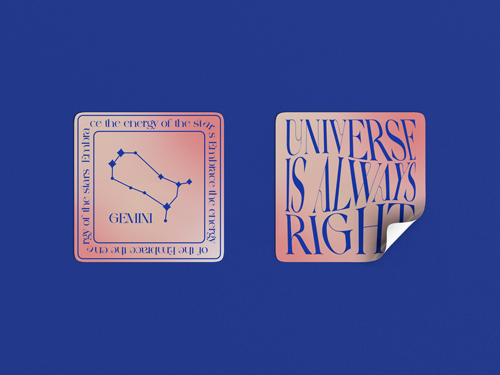 Квадратные стикеры, вид спереди