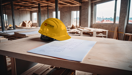 Helmet Placed Next to a Piece of Paper