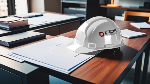 Helmet With Stacks of Documents