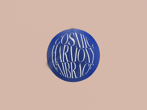 Круглый стикер, вид спереди