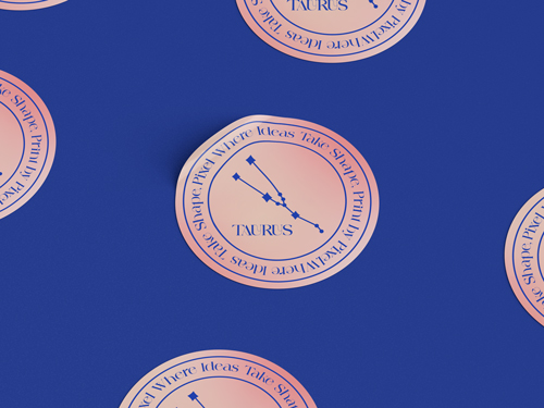 Коллекция стикеров, вид с высокого ракурса