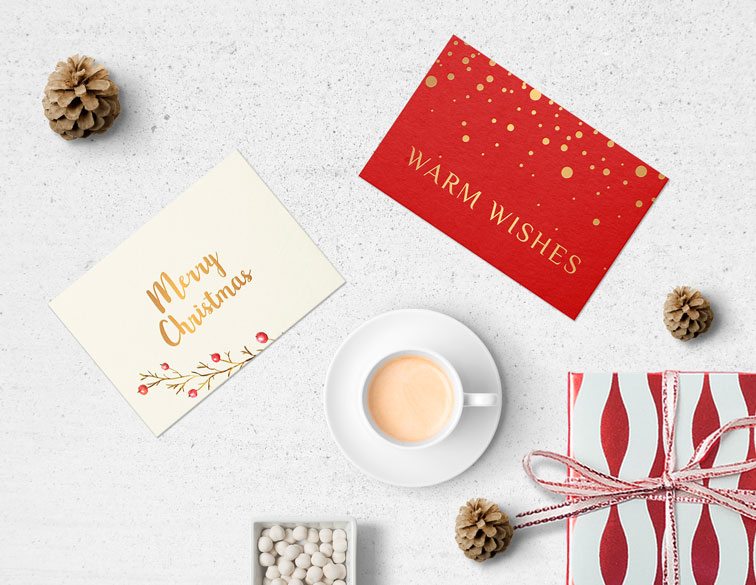 メッセージ付きのクリスマスカード