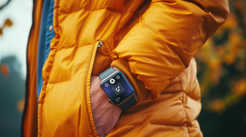 Person Wearing a Puffer and a Watch