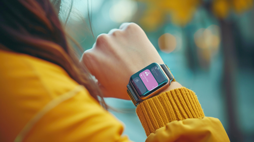 Woman Checking Her Smart Watch