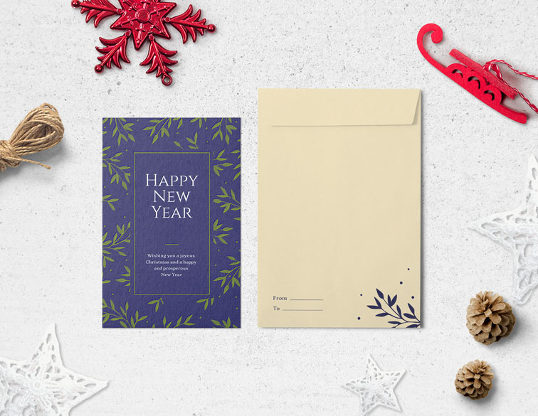 グリーティングカードと封筒