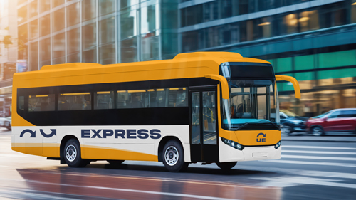 حافلة فارغة في شارع مزدحم