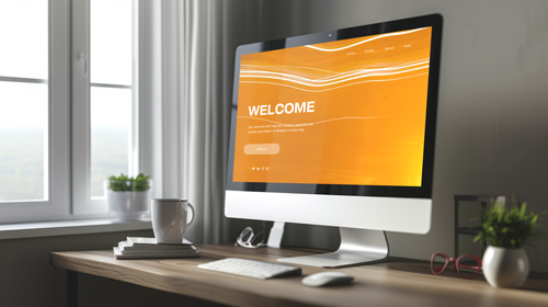 iMac on a Desk Right-Side View