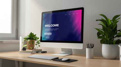 iMac on Workstation Right-Side View