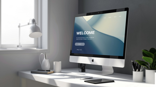 iMac and Devices on a White Desk