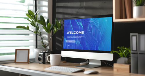 iMac on an Office Desk Right View