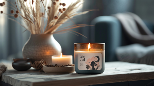 2 Scented Candles with Home Decors