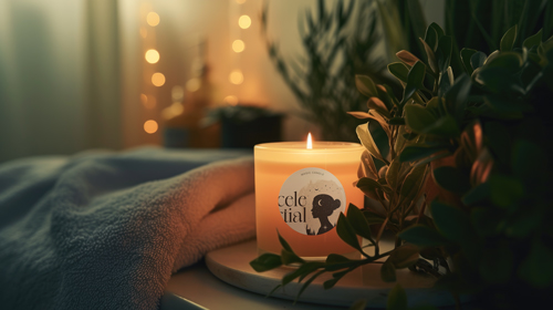 Scented Candle Jar on a Shadowy Backdrop