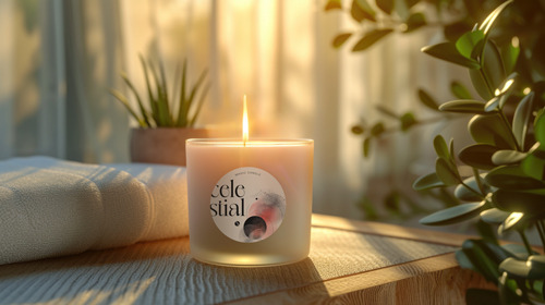 Scented Glass Candle in a Calming Ambiance