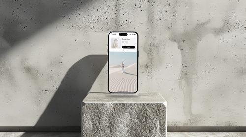 App on iPhone 15 Pro Screen on a Stand