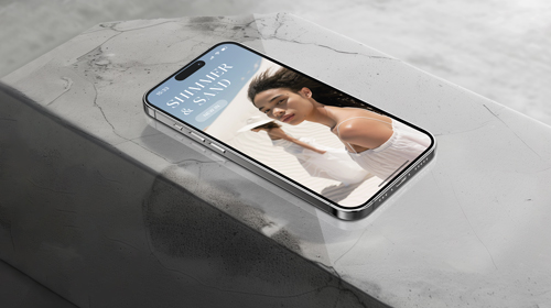 App on iPhone 15 Pro Screen on a Marble Desk