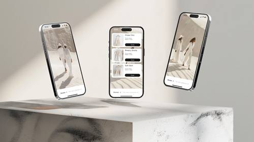 Apps on 3 Tilted iPhone 15 Pro Screens