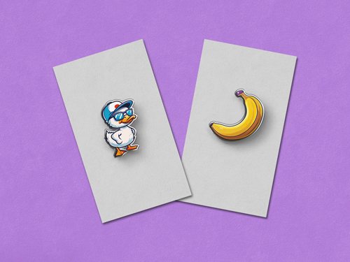 2 Button Pins on Paper Sheets