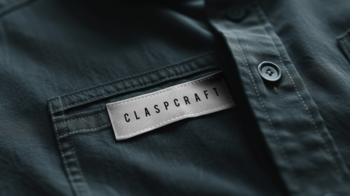 نظرة مكبرة لملصق على جيب قميص