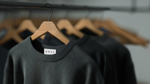 ملصق على رقبة سترة على شماعة