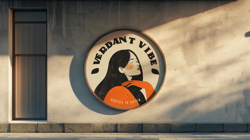 Circular Signage on a Concrete Wall