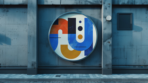 Circular Signage on a Building Wall