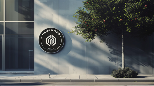 Circular Signage on a Modern Building