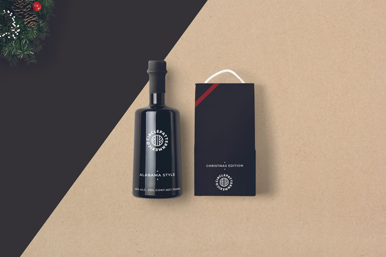 Liqour Bottle with its Paper Bag