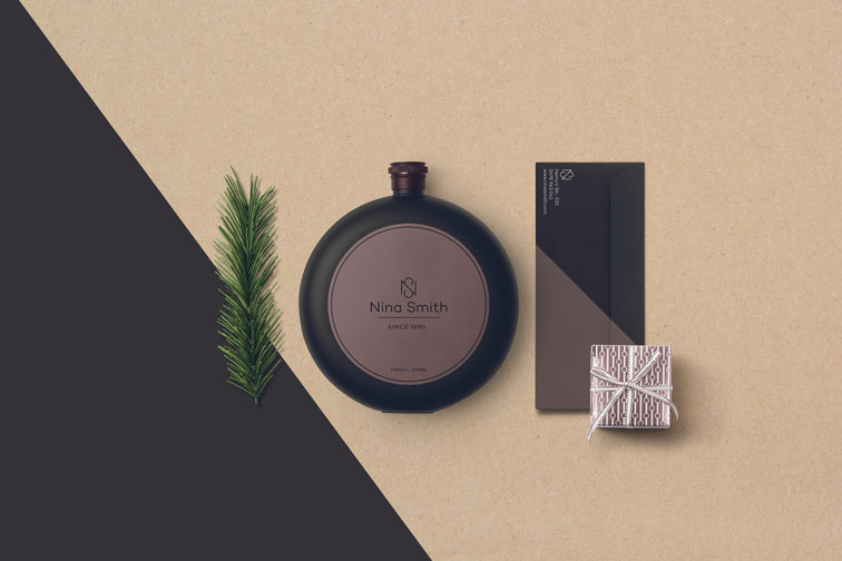 Round Liquor Bottle with a Gift