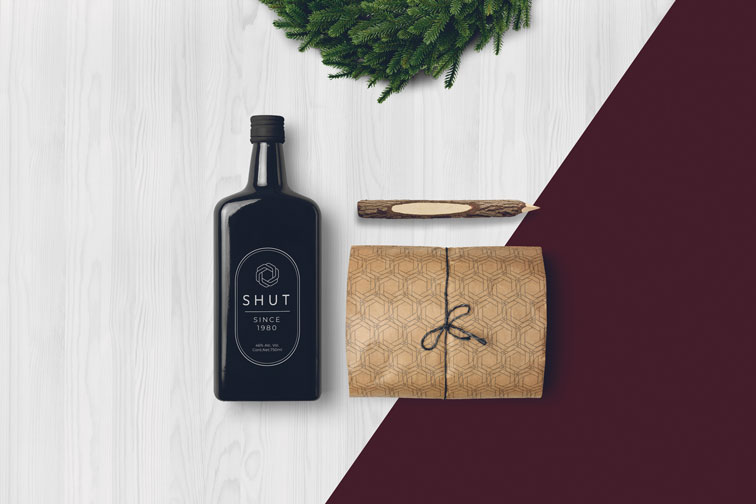 Whiskey Glass Bottle with a Gift