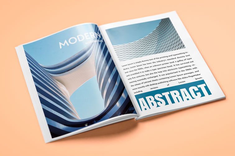 Open Magazine on a Colorful Background