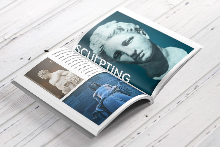 Open and Angled Magazine Mockup