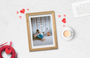 Photo Frame on a Romantic Background