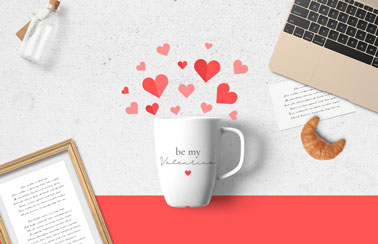 Valentine's Mug Mockup Composition