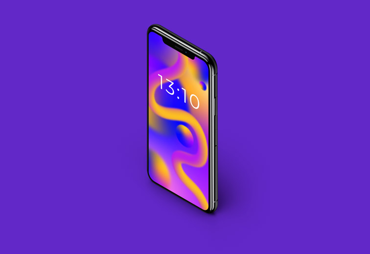 左側に表示される縦iPhoneの上面図