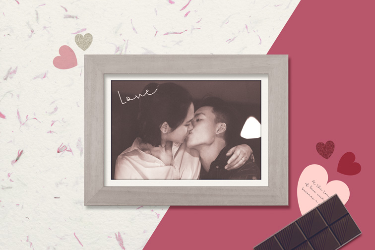 Bonito marco de foto horizontal