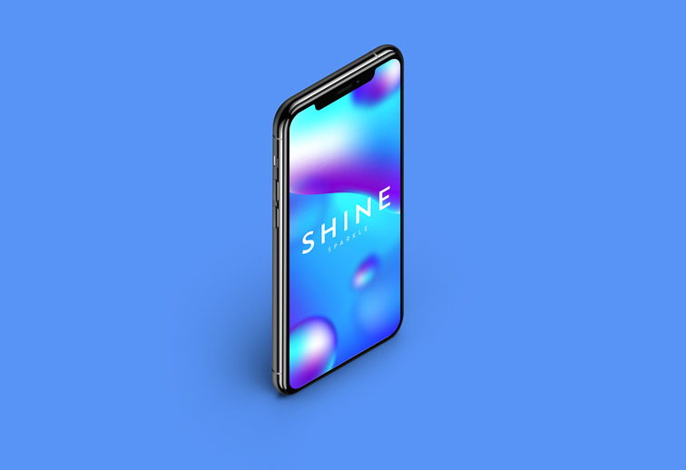 縦型iPhoneの右上の表示の上面図