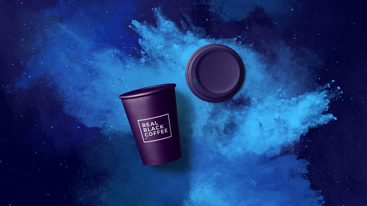 Paper Cup with Lid on a Smoky Background