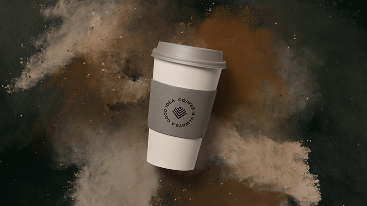 Paper Cup on a Brown Smoky Background