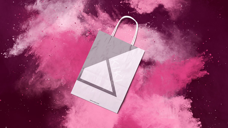 Shopping Bag on a Pink Smoky Background