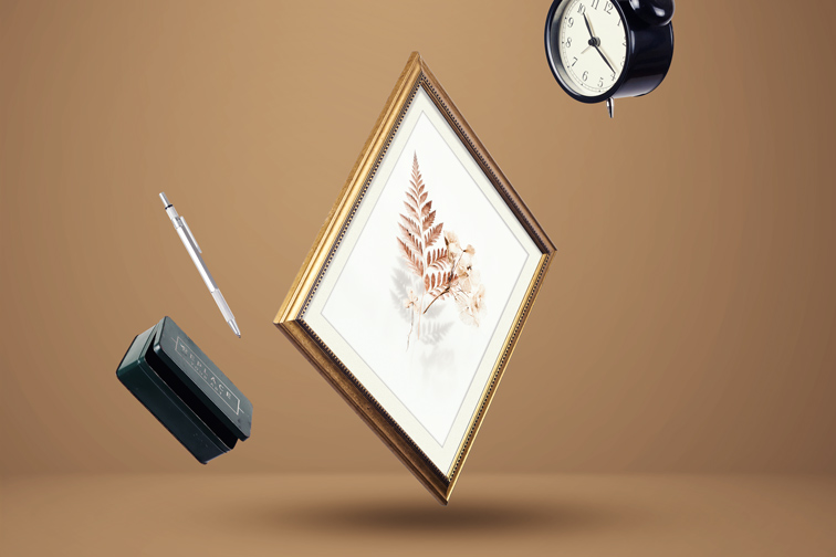 Cadre carré rétro dans l'air