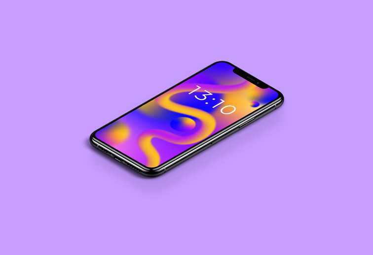 右上の等角のiPhoneモックアップ