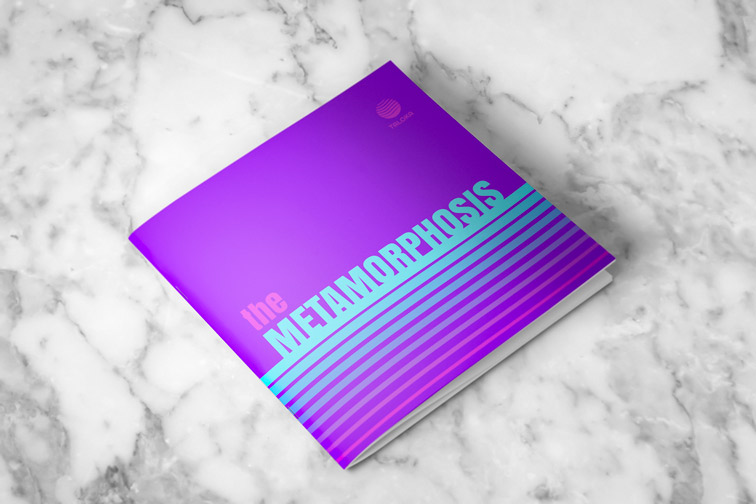 Square Booklet on a Marble Background