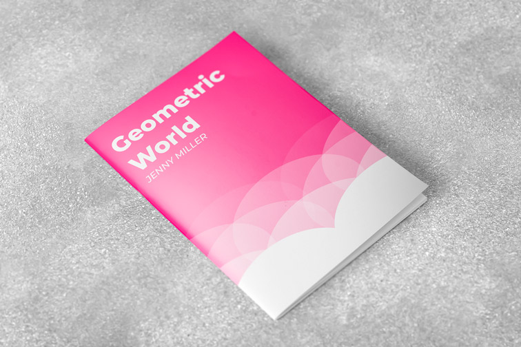 Vertical Booklet on a Grey Background