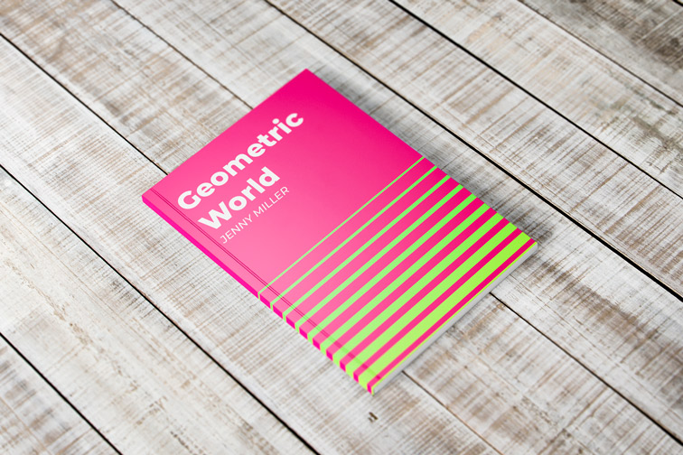 Vertical Softcover Book on a Wooden Background