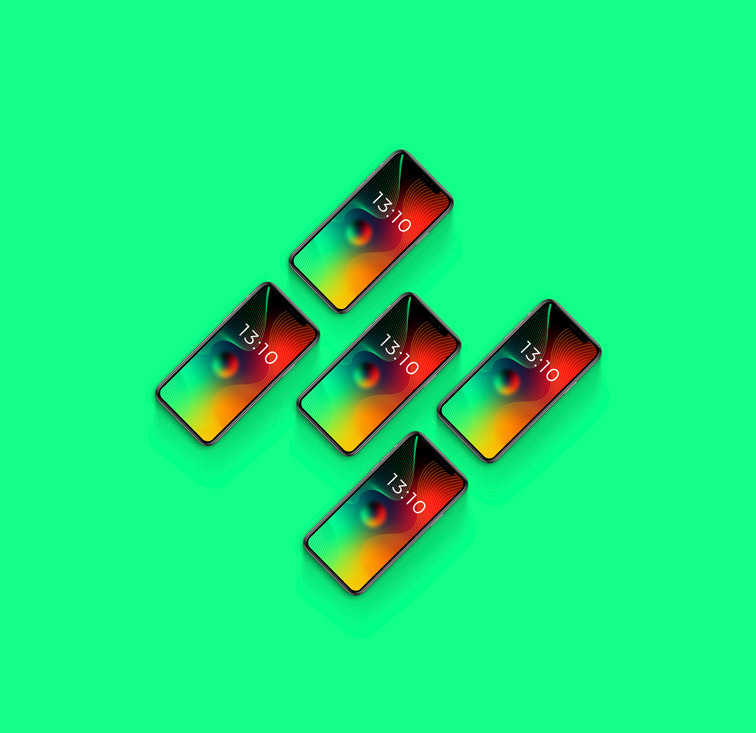 正方形のiPhoneモックアップ