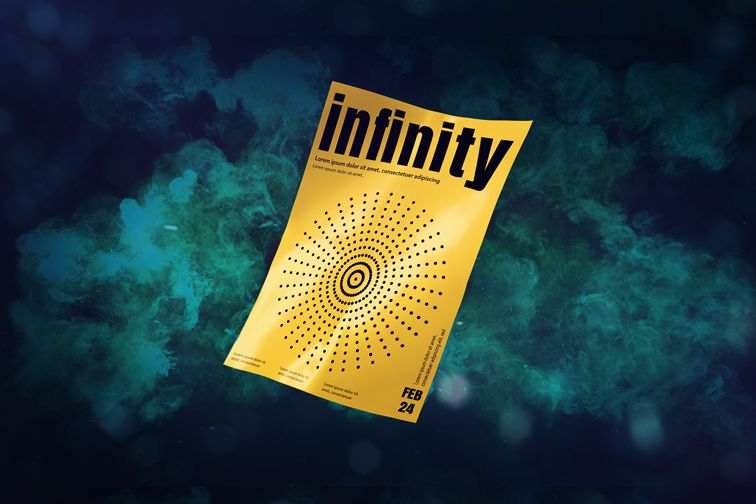 Folleto sobre un fondo de humo