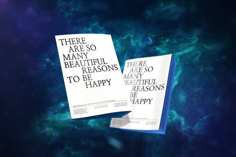 Folletos sobre un fondo cósmico