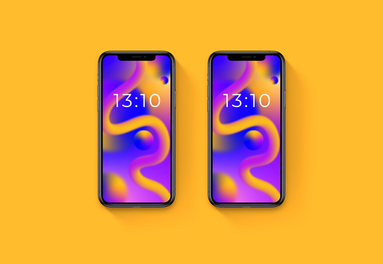 二台のiPhoneのモックアップ